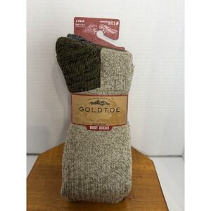 Gold Toe Signature Heavyweight Boot Socks 2 Pair Size 6-12.5 Cushioned Crew